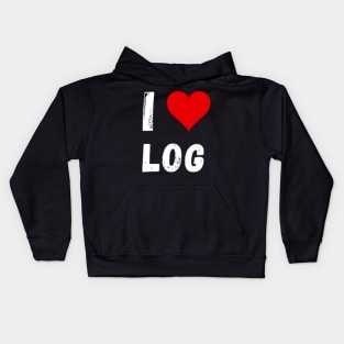 I love Log - I Heart Log Kids Hoodie